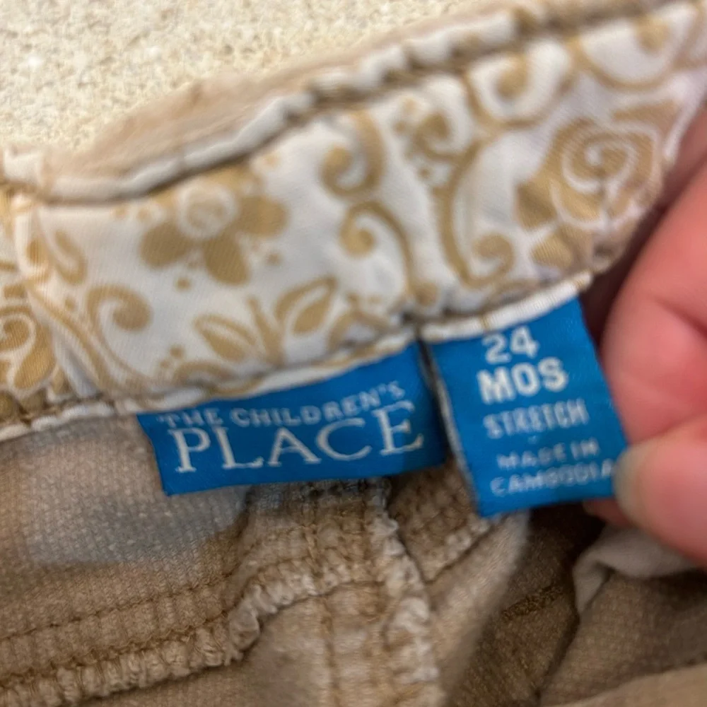 The‎ Childrens Place Tan Glitter Jeans with Heart Pockets Size 24 Months